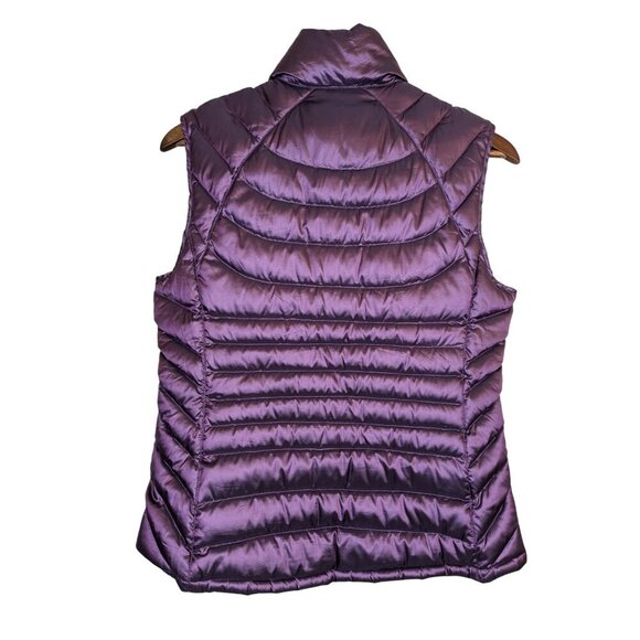 Bernardo Womens Goose Down Puffer Vest Small Purple Packable Iridescent Quilted - Picture 3 of 8